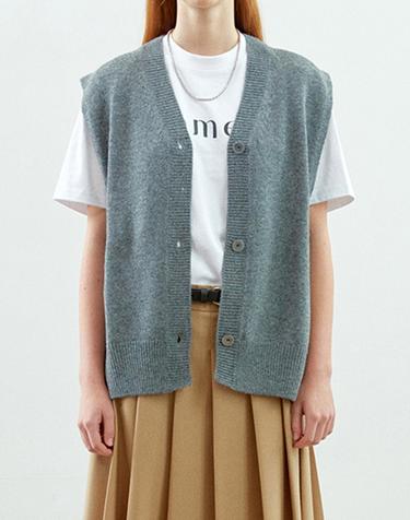 [MOMEN] Every Moment Knit Vest - Grey_XMCBVYZA41104