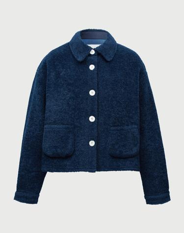 [MOMEN] Cropped Shirt Outer - Blue_XMCFUYFB22153