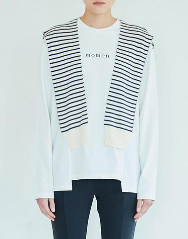 [MOMEN] Cardigan Muffler - White_XMCXFYZB21101