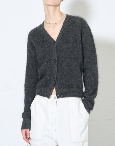 [MOMEN] Kidmohair Wool Cardigan - Charcoal_XMPBC3ZA21105