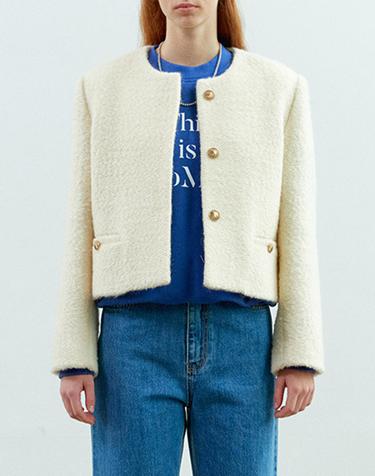 [MOMEN] Vintage Button Blouson Jacket - Ivory_XMTFUYFA41102