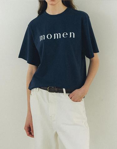 [MOMEN] Momen Logo T- shirts - Navy_XMBAS3M541156