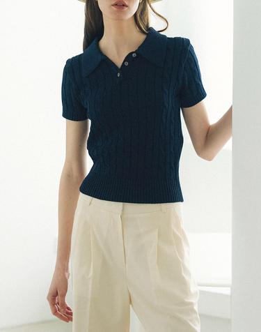 [MOMEN] Riviera Cable Knit - Navy_XMCBS3S511156