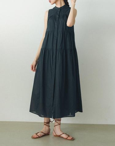 [MOMEN] Long Tiered Dress - Cool Grey_XMPOA3M531105