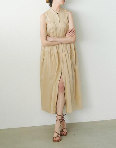[MOMEN] Long Tiered Dress - Beige_XMPOA3M531134
