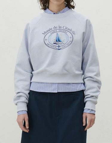 [MOMEN] Sailing Crop Sweat Shirts- Light Blue_XMTAL3S241152