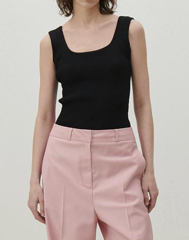 [MOMEN] 2way Knit Top - Black_XMTBN3S421106