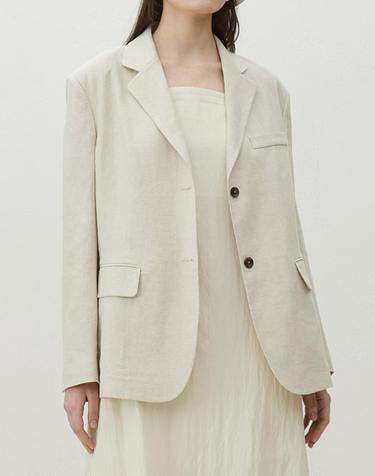 [MOMEN] Back Slit Jacket - Beige_XMTFU3S411134