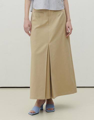 [MOMEN] Long Chino Skirt- Beige_XMCDK3S311134