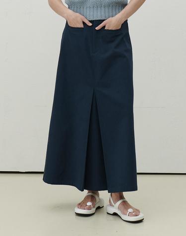 [MOMEN] Long Chino Skirt- Navy_XMCDK3S311156