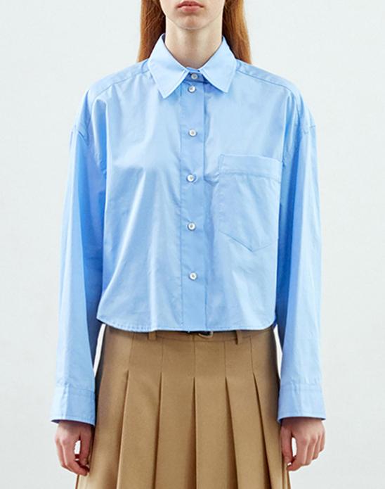 [MOMEN] Every Moment Cropped Shirt - Blue_XMTNLYFA21153