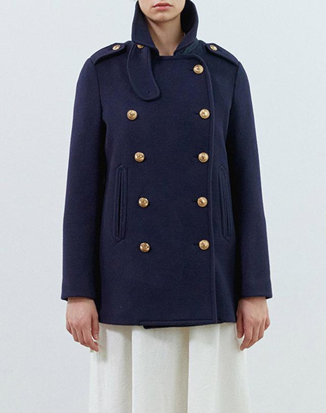 모먼 [모먼] [MOMEN] Vintage Button Pea Coat - Navy_XMPESYWC21156