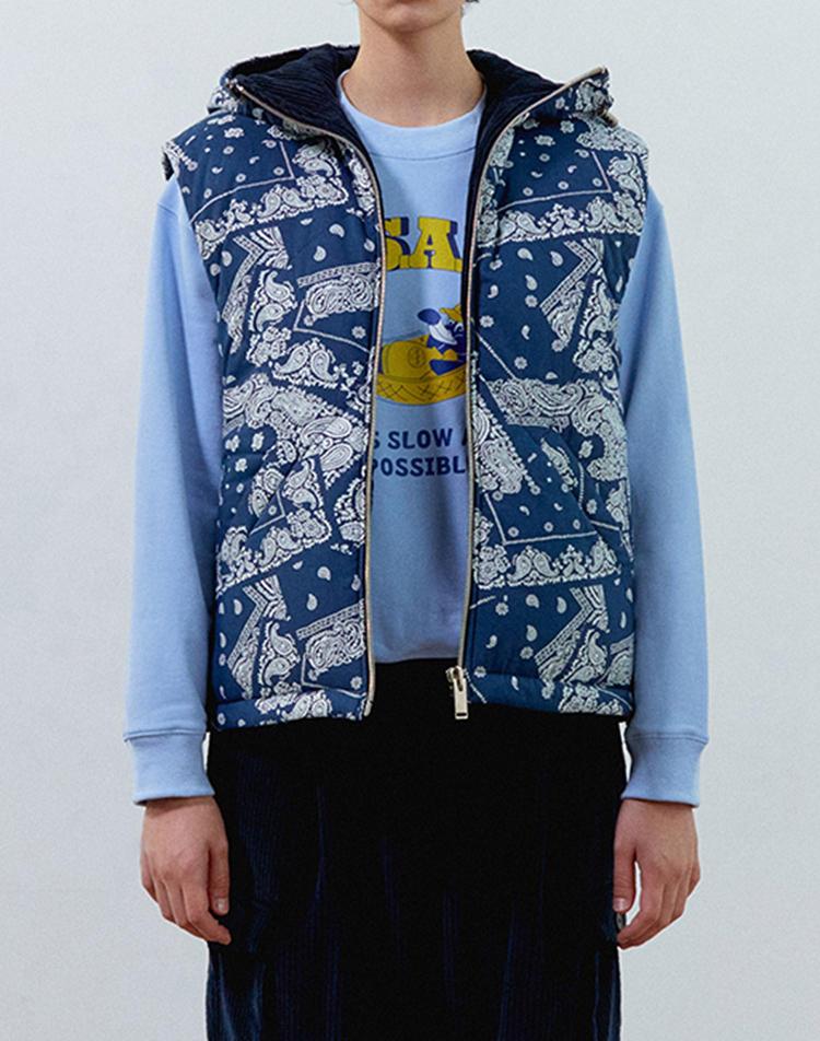 [모먼] [MOMEN] Reversible Casual Padding Vest - Navy_XMTQCYWC21156