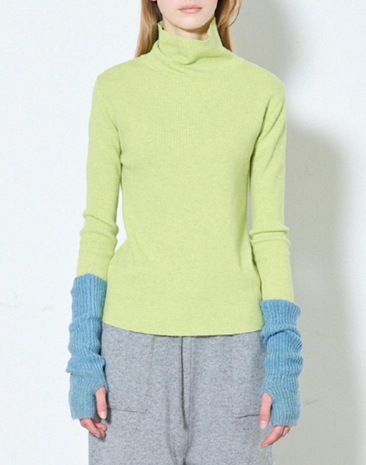 [MOMEN] Slit Winter Turtleneck - Lime GreenXMBBL3ZB21142