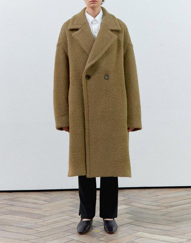모먼 [모먼] [MOMEN] Wide Lapel Overfit Coat - Khaki_XMPELYWC21144