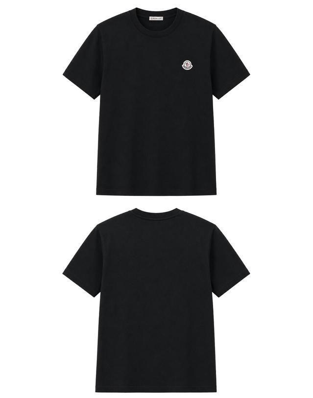 몽클레어 [몽클레어] 로고 패치 코튼 반팔 티셔츠 블랙 남성 티셔츠 8C00032 829H8 999 / TLS 착용컷