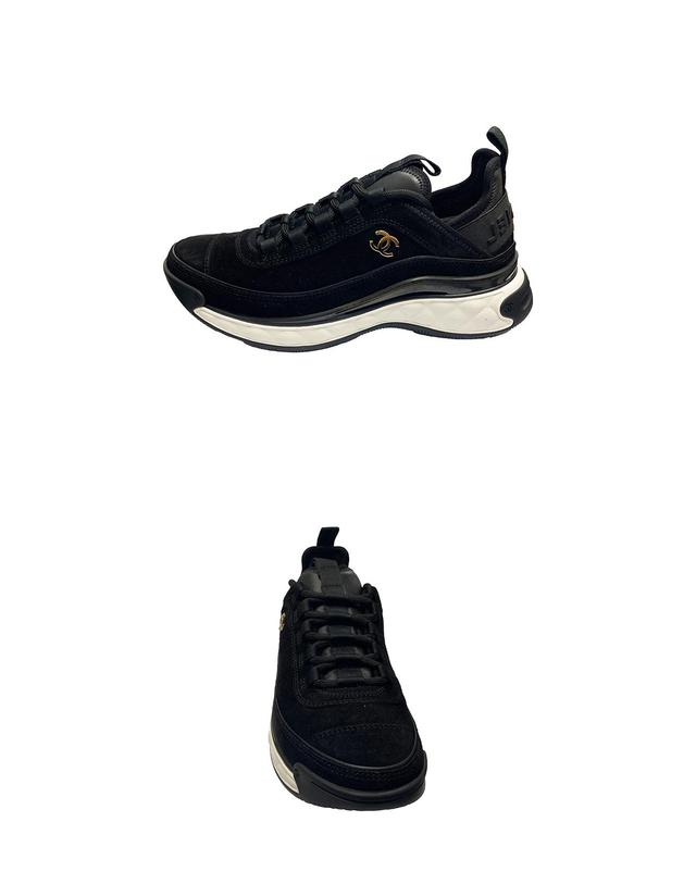 샤넬 [샤넬] G45331 B14494 94305 믹스드 파이버 스웨이드 카프스킨 스니커즈 블랙 공용 슈즈 / TEO 착용컷