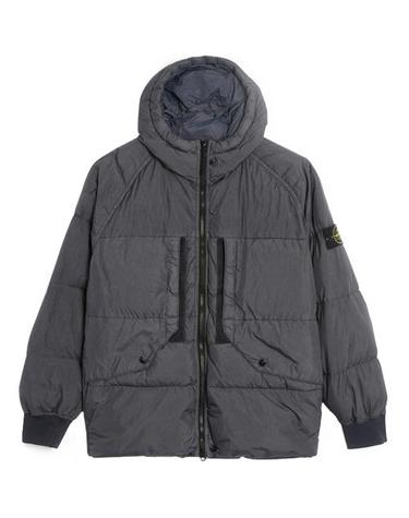 [스톤아일랜드] 23FW 791540723 V0062 와펜패치 가먼트 다이드 크링클랩스 후드 점퍼 카키그레이 남성 자켓 / TJ