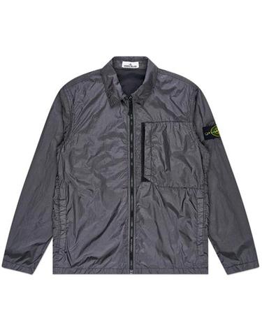 [스톤아일랜드] 23FW 791510723 V0062 와펜패치 크링클랩스 오버 셔츠 자켓 카키그레이 남성 자켓 / TLS
