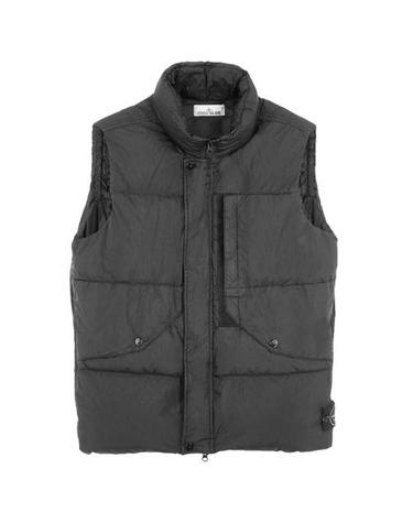 [스톤아일랜드] 23FW 7915G0423 V0062 와펜패치 가먼트다이드 크링클립스 다운 베스트 다크그레이 남성 자켓 / TEO