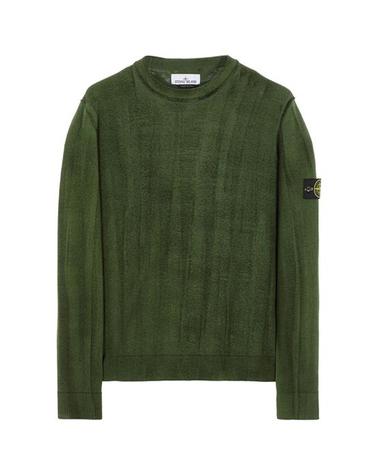 [스톤아일랜드] 22FW 7715537T3 V0058 와펜패치 라운드 니트 그린 남성 니트 / TJ