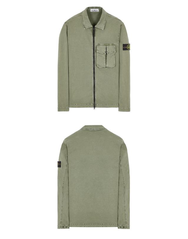 스톤아일랜드 [스톤아일랜드] 23SS 781510304 V0155 와펜패치 오버 셔츠 자켓 세이지그린 남성 자켓 / TLS 착용컷