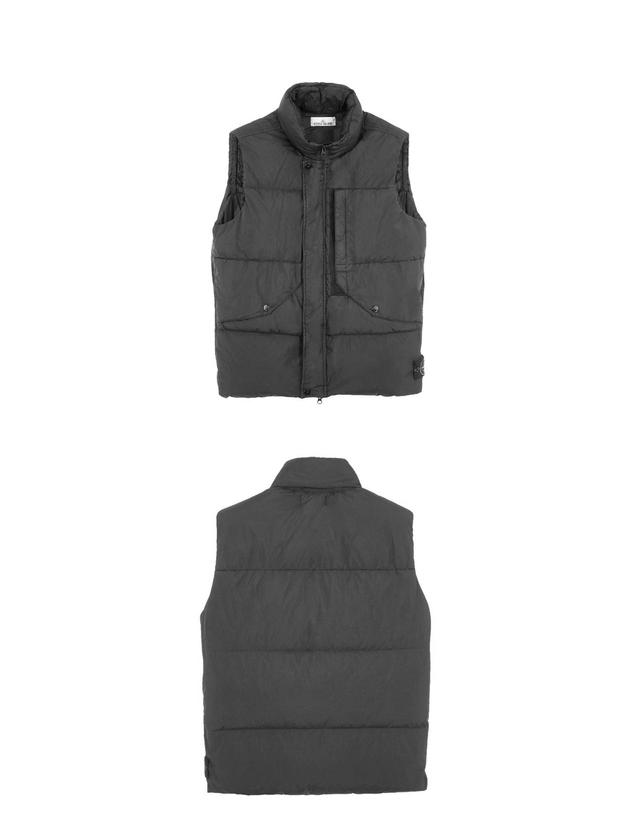 스톤아일랜드 [스톤아일랜드] 23FW 7915G0423 V0062 와펜패치 가먼트다이드 크링클립스 다운 베스트 다크그레이 남성 자켓 / TEO 착용컷