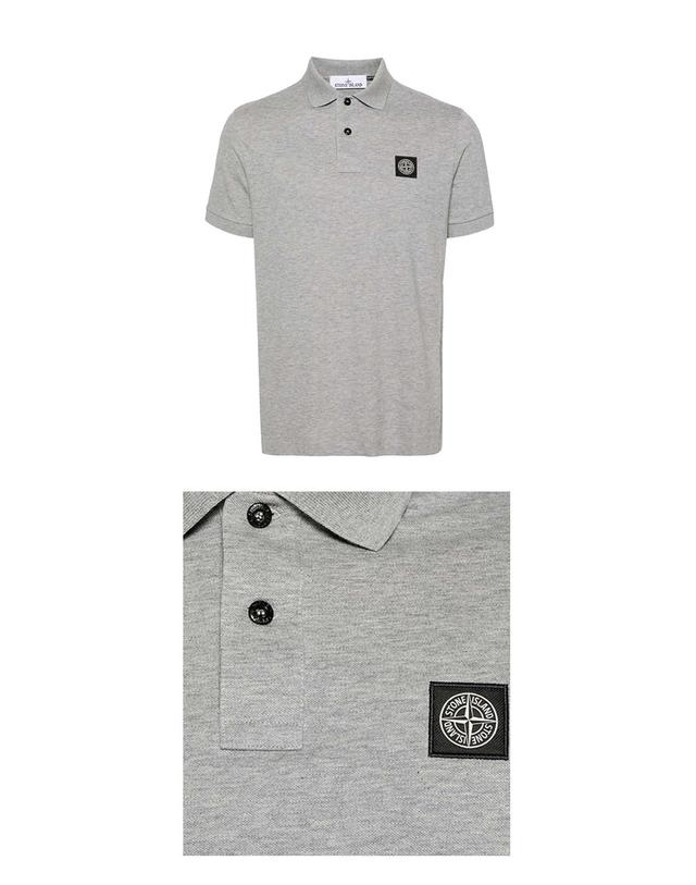 스톤아일랜드 [스톤아일랜드] 25SS 로고 패치 폴로 티셔츠 그레이 남성 티셔츠 K1S1522002SC S0017 V0M64 / TLC 착용컷