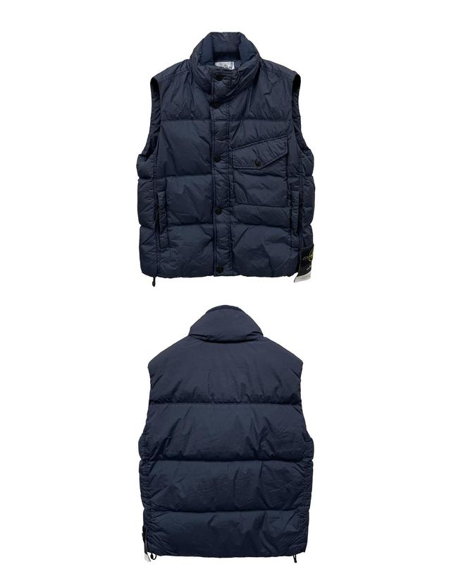 스톤아일랜드 [스톤아일랜드] 25FW 와펜패치 가먼트 다이드 크링클 랩스 다운 베스트 네이비 남성 자켓 K2S15G100003 S0A23 V0020 / TJ 착용컷