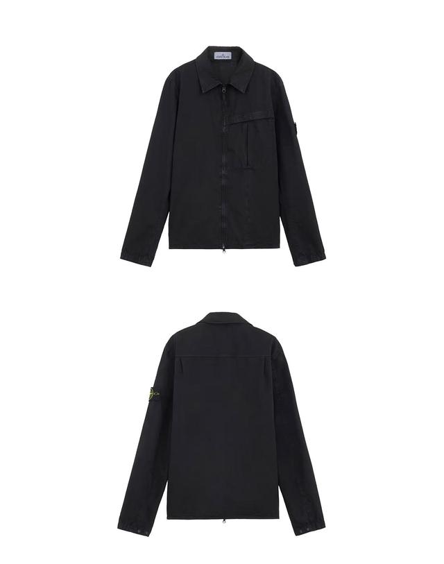 스톤아일랜드 [스톤아일랜드] 24FW 8115103WN V0129 와펜 패치 오버셔츠 자켓 블랙 남성 자켓 / TJ 착용컷
