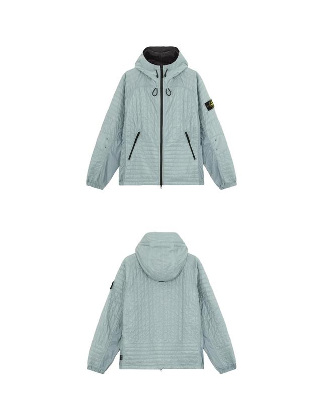 스톤아일랜드 [스톤아일랜드] 24FW 와펜패치 퀀텀 프리마로프트 인슐레이션 퀄팅 자켓 민트그레이 남성 자켓 811543232 V0066 / TJ 착용컷