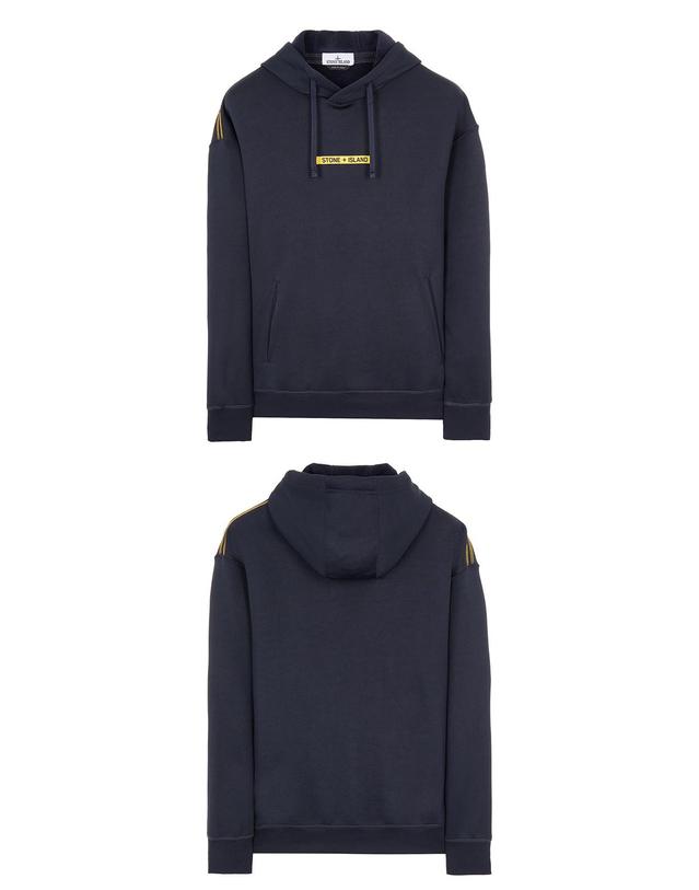 스톤아일랜드 [스톤아일랜드] 22FW 771560335 V0020 가슴로고 후드티셔츠 네이비 남성 티셔츠 / TJ 착용컷