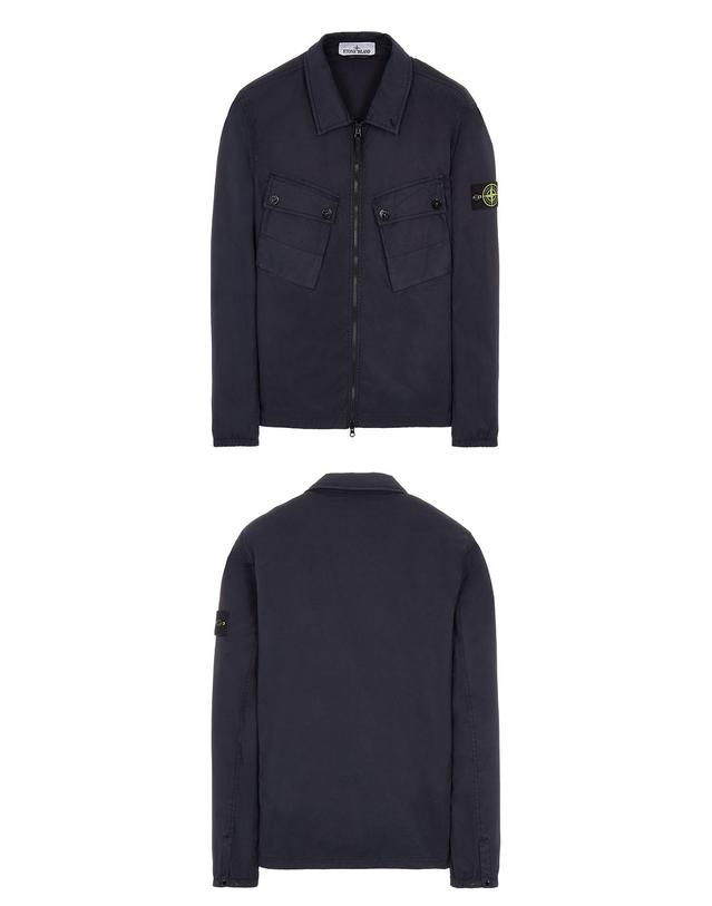 스톤아일랜드 [스톤아일랜드] 22FW 771510910 V0020 와펜 패치 투 포켓 셔츠 자켓 네이비 남성 자켓 / TLS 착용컷