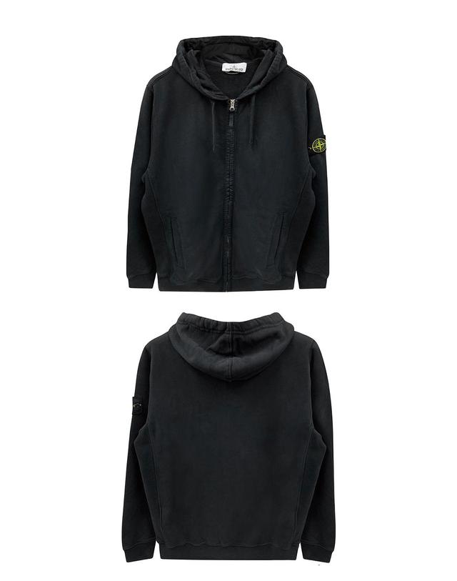 스톤아일랜드 [스톤아일랜드] 25FW 브러쉬드 오가닉 코튼 플리스 레귤러 핏 후드 집업 블랙 K2S156100067 S0A20 V0029 / TLS 착용컷