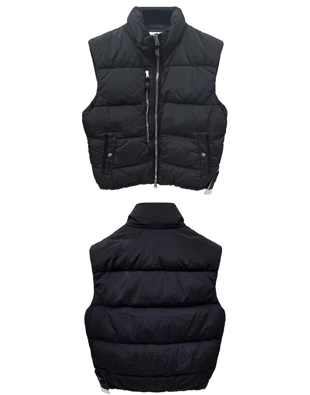 스톤아일랜드 [스톤아일랜드] 25FW 와펜패치 에코닐 나일론 메탈 다운 베스트 블랙 남성 베스트 K2S15G100006 S0019 V0029 / TR 착용컷