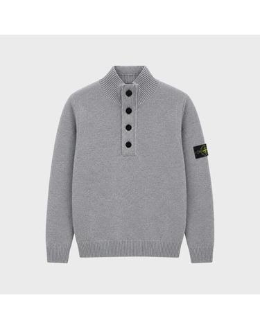 [스톤아일랜드] 26FW 와펜패치 울 블렌드 반집업 니트 그레이 남성 니트 L2S155100040 S00A3 V0M60 / TLS