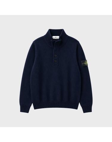 [스톤아일랜드] 26FW 와펜패치 울 블렌드 반집업 니트 네이비 남성 니트 L2S155100040 S00A3 V0020 / TLS