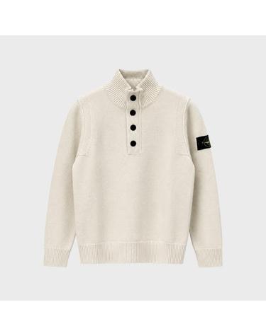 [스톤아일랜드] 26FW 와펜패치 울 블렌드 반집업 니트 아이보리 남성 니트 L2S155100040 S00A3 V0093 / TJ