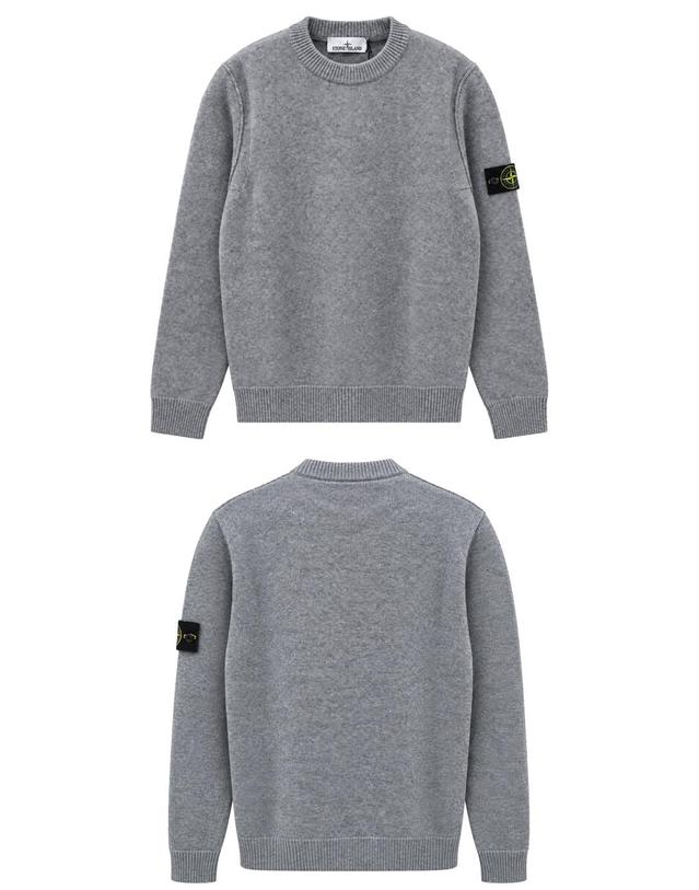스톤아일랜드 [스톤아일랜드] 26FW 와펜패치 크루넥 라운드 니트 그레이 남성 니트 L2S155100072 S00A3 V0M60 / TFS 착용컷