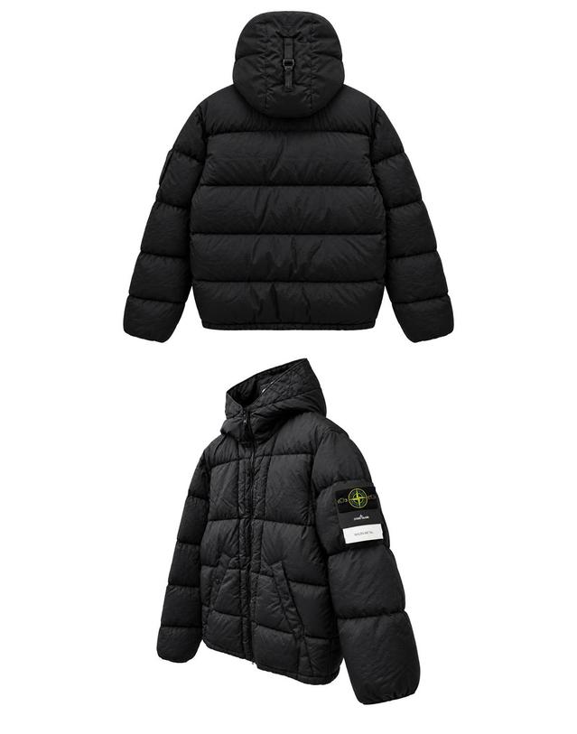 스톤아일랜드 [스톤아일랜드] 26FW 와펜패치 나일론 메탈 립스톱 후드 다운 패딩 블랙 남성 패딩 L2S154100019 S0019 V0029 / TR 착용컷
