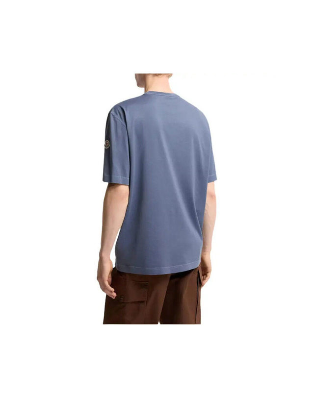 몽클레어 몽클레르 [명품] 26SS 몽클레르 로고 프린트 코발트블루 남성 반팔 티셔츠 8C00013 89BAL 76G 밝은 블루 착용컷