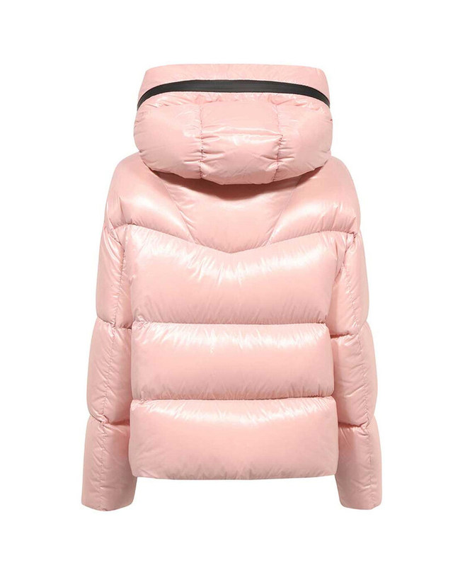몽클레르 [명품]몽클레어 24FW HUPPE 로고 패치 후드 패딩 자켓 인디핑크 1A001 31 5963V 51A 13172 51 98314 7389 화이트 착용컷