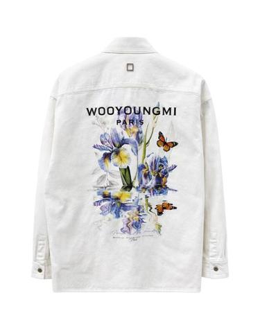 [우영미] 26SS 플라워 백로고 데님 셔츠 아이보리 남성 셔츠 W261SH26881I / TR