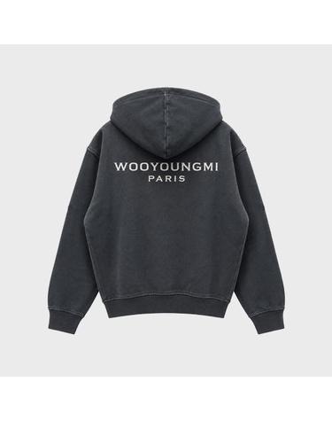 [우영미] 워시드 로고 후드 집업 그레이 남성 자켓 W263TS47792G / TR