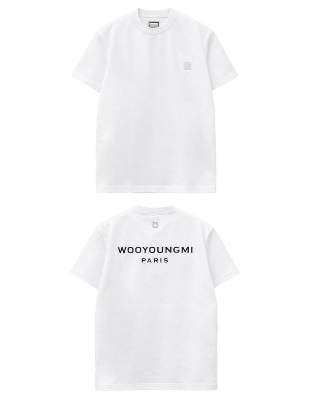 우영미 [우영미] 26SS 코튼 백로고 반팔 티셔츠 화이트 남성 티셔츠 W261TS07701W / TTA 착용컷