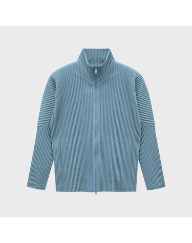 [옴므플리세 이세이미야케] 컬러 플리즈2 집업 가디건 글룸 블루 남성 자켓 HP63-JL190 73 / TEO