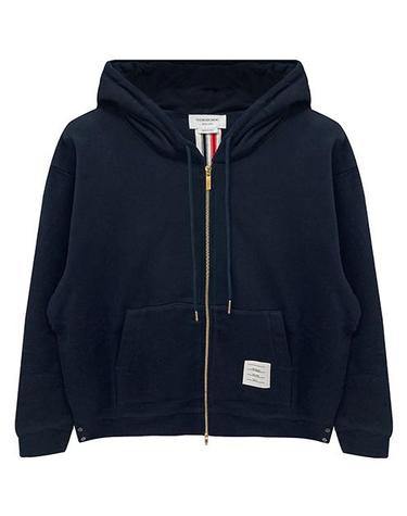 [톰브라운] MJT153A 03377 415 풀오버 클래식 루프백 후드 집업 네이비 남성 자켓 / TJ
