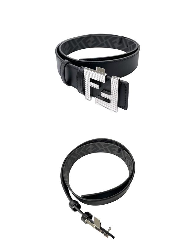펜디 [펜디] 7C0526 ALUV F0GXN FF 리버시블 레더 벨트 블랙 벨트 / TJ 착용컷
