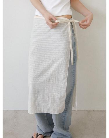 stripe pattern layered wrap skirt (WS002_ivory)