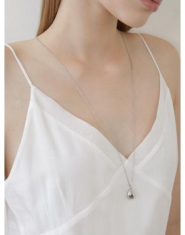 pebble pendant necklace (N041_silver)